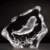 ACEVER Crystal Sculpture Etched Figurine, 3D Color Cast Crystal Engraved and Sandblasted Motif Home Desktop Decor (White Whale) view 1