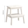 LHYZF 2 Steps Folding Foot Stools, Portable Multifunctional Flower Stand/Shoe Bench Climb High Ladder Step Stool - White view 2
