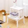 LHYZF 2 Steps Folding Foot Stools, Portable Multifunctional Flower Stand/Shoe Bench Climb High Ladder Step Stool - White view 3