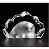 ACEVER Crystal Sculpture Etched Figurine, 3D Color Cast Crystal Engraved and Sandblasted Motif Home Desktop Decor (White Seal) view 1