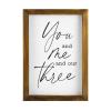 Alioyoit Wood Sign Wall Hanging Home Decor Bible Verses You and Me and Our Three with Frame Plaque Use for Living Room Kitchen Batheroom Bedroom 8x12inch view 1