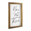 Alioyoit Wood Sign Wall Hanging Home Decor Bible Verses You and Me and Our Three with Frame Plaque Use for Living Room Kitchen Batheroom Bedroom 8x12inch view 2