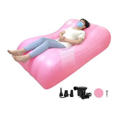 AOSSA BBL Bed After Surgery for Sleeping, Mattress with Hole, BBL Inflatable Chair for Butt, Brazilian Butt Lift Recovery Pillow Post Surgery, Blow Up Bed with Hole, Air Mattress Sofa Couch (Pink)