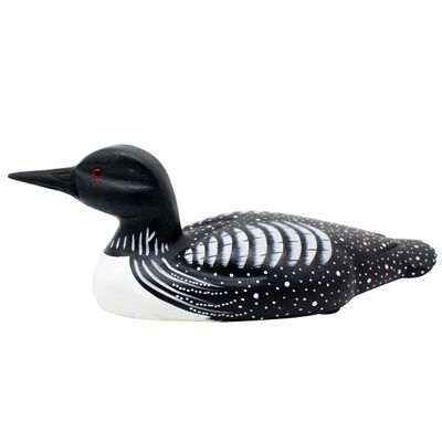 CVHOMEDECO. Primitives Hand Engraving and Painted Wood Loon Farmhouse Figurine Decorative Accent, 15 Inch