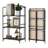 Crofy No Assembly Folding Bookshelf for Living Room, 3 Tier Black Collapsible Book Shelf for Home Office, Portable Bookcase Storage Organizer view 1