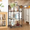 Crofy No Assembly Folding Bookshelf for Living Room, 3 Tier Black Collapsible Book Shelf for Home Office, Portable Bookcase Storage Organizer view 2