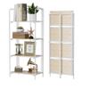 Crofy No Assembly Folding Bookshelf for Living Room, 4 Tier White Collapsible Book Shelf for Home Office, Portable Bookcase Storage Organizer view 1