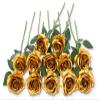 12 PCS Artificial Flowers Gold Roses Fake Silk Flower Long Stem Artificial Roses for Home Wendding Bathroom Party Decorations (Gold) view 1