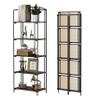 Crofy No Assembly Folding Bookshelf for Living Room, 5 Tier Black Collapsible Book Shelf for Home Office, Portable Bookcase Storage Organizer view 1