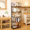 Crofy No Assembly Folding Bookshelf for Living Room, 5 Tier Black Collapsible Book Shelf for Home Office, Portable Bookcase Storage Organizer view 2