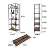 Crofy No Assembly Folding Bookshelf for Living Room, 5 Tier Black Collapsible Book Shelf for Home Office, Portable Bookcase Storage Organizer view 3