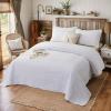 Brandream White Quilt King Size Cotton Matelasse Coverlet Set Farmhouse Quilts 3-Piece view 2