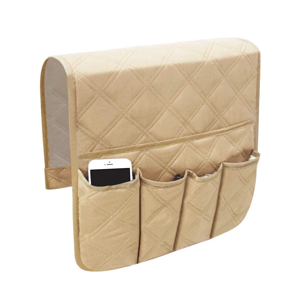 NICEYST Couch Sofa Armrest Organiser Arm Chair Caddy Bedside Storage Pocket with 6 Pockets TV Remote Holder Bed Storage Pocket Bag for Cellphone Tablet Notepad Book Magazines DVD Glasses