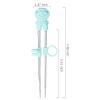 2 Pairs training chopsticks Learning Chopstick Helper Reusable Stainless Steel for Beginner Chopsticks Pink & Blue view 2