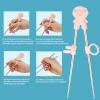2 Pairs training chopsticks Learning Chopstick Helper Reusable Stainless Steel for Beginner Chopsticks Pink & Blue view 3