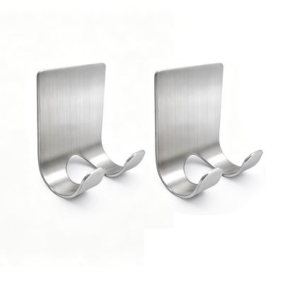 Razor Holder Shaver Hook Hanger Stand(2 Pack)Self Adhesive Stainless Steel Heavy Duty Utility Storage Hook,Shower Hook for Razor,Bathroom Kitchen Organizer for Plug Robe Towel Loofah Bathrobe Coat