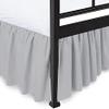 Royalbeddingking Silver Ruffled Bed Skirt with Split Corners Full XL Size 14 Inch Drop Length Three Sided Coverage with 850 Thread Count Egyptian Cotton Ruffled Gatherd Bed Skirt view 1