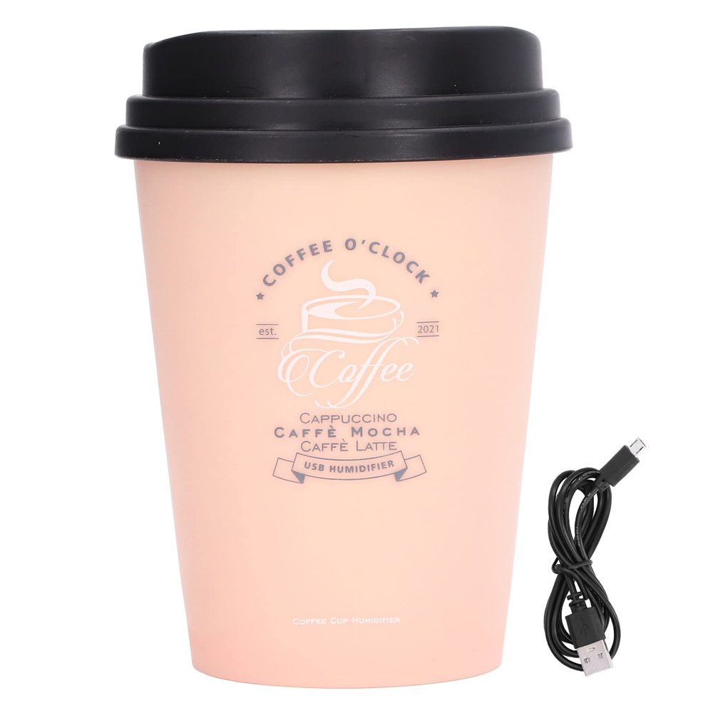 USB Humidifier, 300ml Car Humidifier Mini Desktop Humidifier Coffee Cup Shape Humidifier for Home Outting()