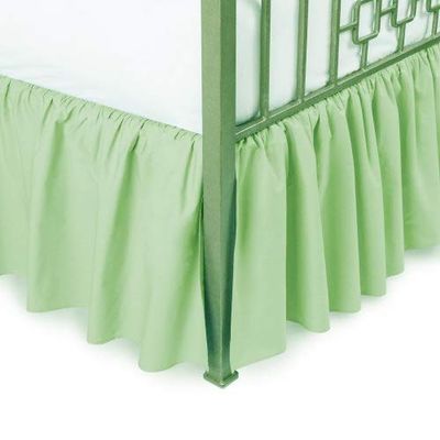 Royalbeddingking Sage Ruffled Bed Skirt with Split Corners Short Queen Size 10 Inch Drop Length Three Sided Coverage with 850 Thread Count Egyptian Cotton Ruffled Gatherd Bed Skirt