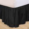 Royalbeddingking Black Ruffled Bed Skirt with Split Corners Twin Size 12 Inch Drop Length Three Sided Coverage with 850 Thread Count Egyptian Cotton Ruffled Gatherd Bed Skirt view 1