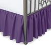 Royalbeddingking Purple Ruffled Bed Skirt with Split Corners Twin XL Size 32 Inch Drop Length Three Sided Coverage with 850 Thread Count Egyptian Cotton Ruffled Gatherd Bed Skirt view 1