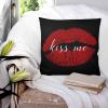 T&H XHome Throw Pillow Covers 24 x 24 Inches Set of 2 Red Lip Get Naked Black Background Farmhouse Decorations Cushion Pillow Cover Zippered Square Pillowcase for Bedroom Livingroom Sofa Couch Chair view 3