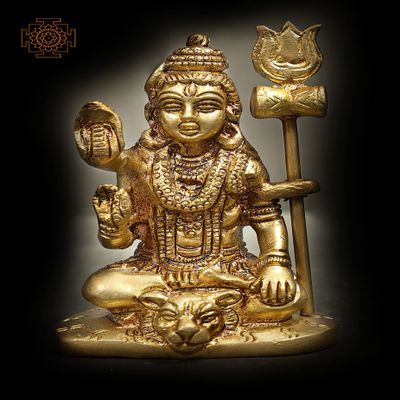 2" Small Blessing Shiva in Brass | Handmade | Made in India - Brass Statue