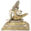 5" Seated Goddess Uma (Parvati) in Brass | Handmade | Made in India - Brass - Color Silver Gold view 4