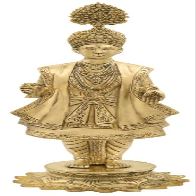 20" Superfine Sculpture of Shri Swaminarayan in Brass | Handmade | Made in India - Brass
