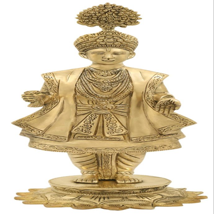 20" Superfine Sculpture of Shri Swaminarayan in Brass | Handmade | Made in India - Brass