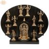 21" Circular Dashavatara Panel in Brass | Handmade | Made in India - Brass Statue with Wood view 1