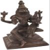 9" Lord Narasimha with Goddess Lakshmi in Brass | Handmade | Made in India - Brass - Color Antique view 2