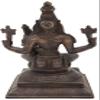 9" Lord Narasimha with Goddess Lakshmi in Brass | Handmade | Made in India - Brass - Color Antique view 4