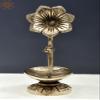 Exotic India 6" Handmade Brass Diya Shape Like a Leaf - Brass view 3