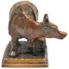 3" Holy Mother Cow with Her Calf in Brass | Handmade | Made in India - Brass view 2