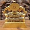 3" Ganesha Seated on Throne - Small Statue in Brass | Handmade | Made in India - Brass Statue view 3