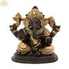 4" Small Ganesha in Brass | Handmade | Made in India - Brass Statue - Color Brown Gold view 1