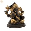 4" Small Ganesha in Brass | Handmade | Made in India - Brass Statue - Color Brown Gold view 2