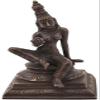5" Seated Goddess Uma (Parvati) in Brass | Handmade | Made in India - Brass - Color Antique view 1