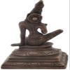 5" Seated Goddess Uma (Parvati) in Brass | Handmade | Made in India - Brass - Color Antique view 4
