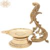 9" Superfine Engraved Parrot Wick Lamp in Brass | Handmade | Made in India - Brass view 3