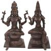 11" Lord Shiva as Pashupatinath with Goddess Parvati in Brass | Handmade | Made in India - Brass - Color Antique view 1