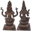 11" Lord Shiva as Pashupatinath with Goddess Parvati in Brass | Handmade | Made in India - Brass - Color Antique view 3