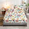 CFYCYHDZHT Bed Cover Room,Soft Quilted Waterproof Mattress Cover for Elderly Room, Cartoon Print for Boys Girls Bedroom Top Hat Linen Fitted Sheets,Flower 1,120200cm+30cm view 1