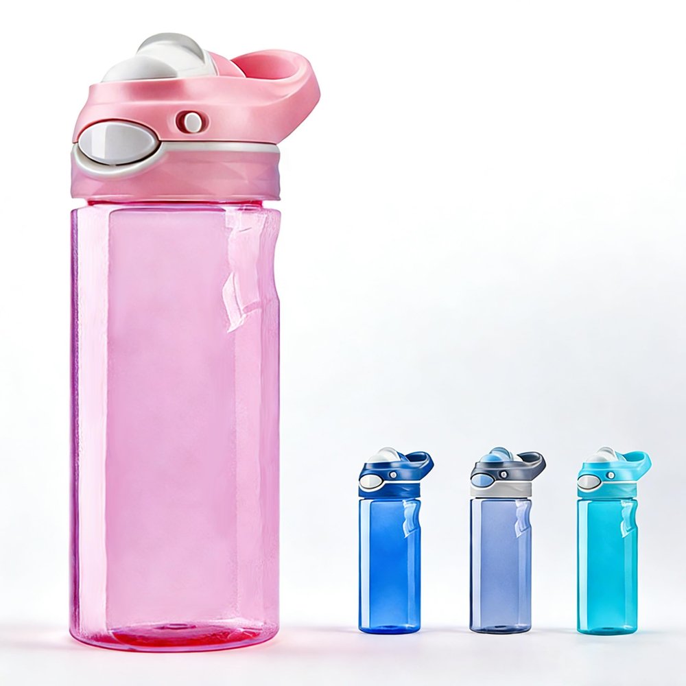 DEARART 20oz Pink Water Bottle No Straw Wide Mouth Easy Clean, 100% Leak Proof One Hand Carry Easily, Suit Sports School Office Yoga Gym Working etc.