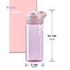 DEARART 20oz Pink Water Bottle No Straw Wide Mouth Easy Clean, 100% Leak Proof One Hand Carry Easily, Suit Sports School Office Yoga Gym Working etc. view 4