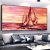 100% Hand-Painted Original Oil Painting Beach Wall Decorations for Bedroom Beach Pictures Wall Art Farmhouse Bathroom Decor Large original Oil painting on canvas Hannukah Gifts 64X32in Unframed view 2
