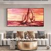 100% Hand-Painted Original Oil Painting Beach Wall Decorations for Bedroom Beach Pictures Wall Art Farmhouse Bathroom Decor Large original Oil painting on canvas Hannukah Gifts 64X32in Unframed view 3