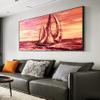100% Hand-Painted Original Oil Painting Beach Wall Decorations for Bedroom Beach Pictures Wall Art Farmhouse Bathroom Decor Large original Oil painting on canvas Hannukah Gifts 64X32in Unframed view 4