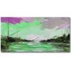100% Hand-Painted Original Oil Painting Boat Decorations Beach Bathroom Decor Wall Art Christmas Decorations Abstract Large Landscape Acrylic Painting Gifts for Brother 96 by 48in Unframed view 1